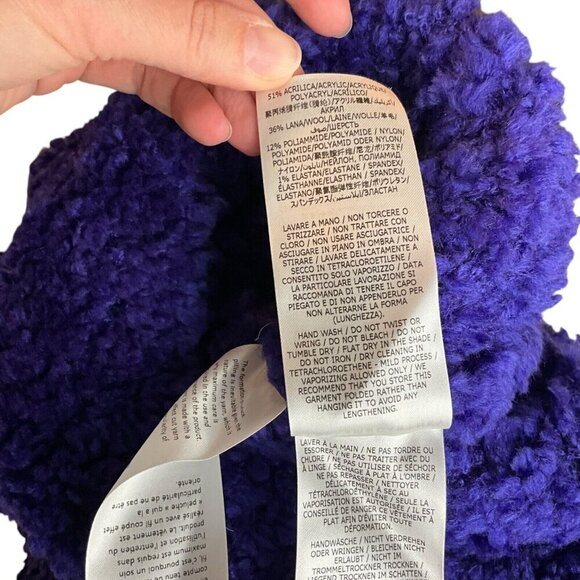 Stella McCartney Furry Textured Knit Crop Jumper EUR Size 46 XL Purple Sweater - Picture 10 of 13